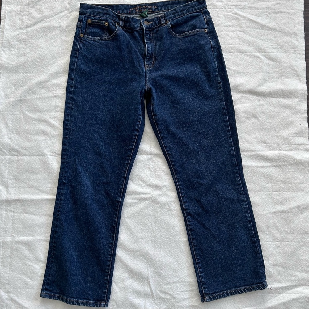 Vintage Ralph Lauren Women’s High rise straight ankle Jeans Dark Blue Size 12